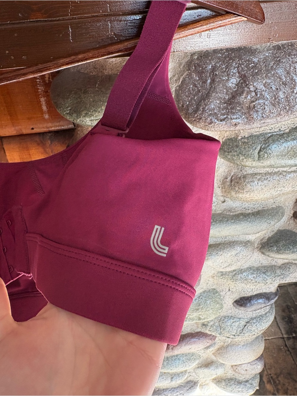 Lolë Burgundy Adjustable Hook Back Medium Support Sports Bra